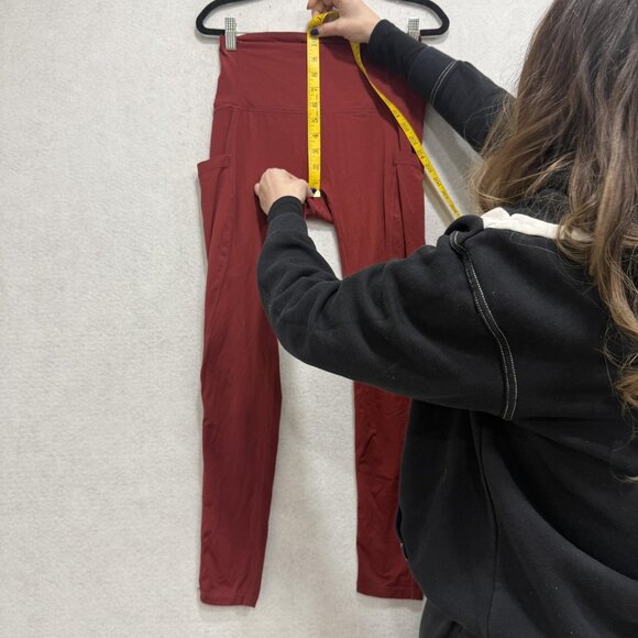 Gymreapers Leggings Womens Medium Red High Rise Pocket Athletic Yoga Pants - Picture 4 of 10